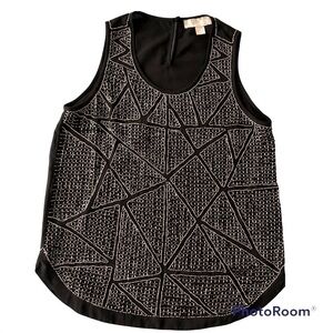 Olive & OAK Beaded sequin muscle shirt tank top. Fits oversized Small & Medium